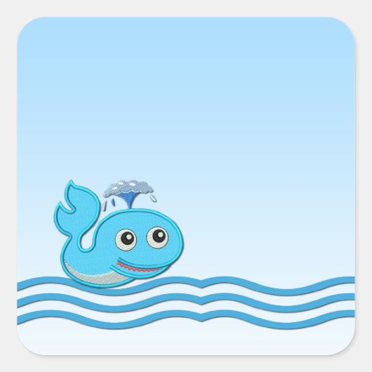 Carré Sticker Whale Waves (Devant)