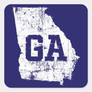 Carré Sticker White Georgia State Map