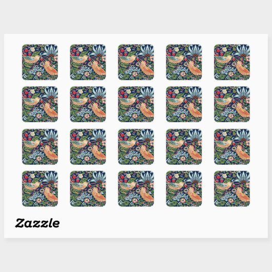 Carré Sticker William Morris Strawberry Thief (Feuille)