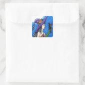 Carré Sticker "Witch & Her Bat-Cats" (Sac)