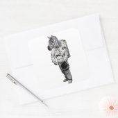 Carré Sticker Zebra Astronaut (Enveloppe)
