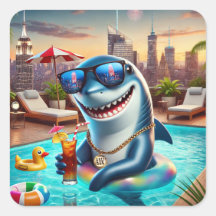 Sticker Zodiac de requin Super Cute Aries