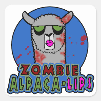 Carré Sticker Zombie Alpaca-lèvres