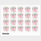 Carré Strawberry Berry First Birthday Sticker (Feuille)