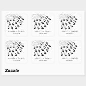 Carré Stylisé Peacock Feather Sticker moderne, Favoriser (Feuille)