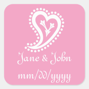Carré Sweet Paisley Hearts dans Sticker Petal rose