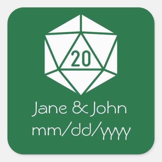 Carré Tabletop Chic dans Sticker Vert (Devant)