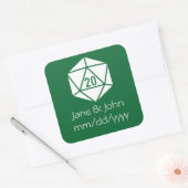 Carré Tabletop Chic dans Sticker Vert (Enveloppe)