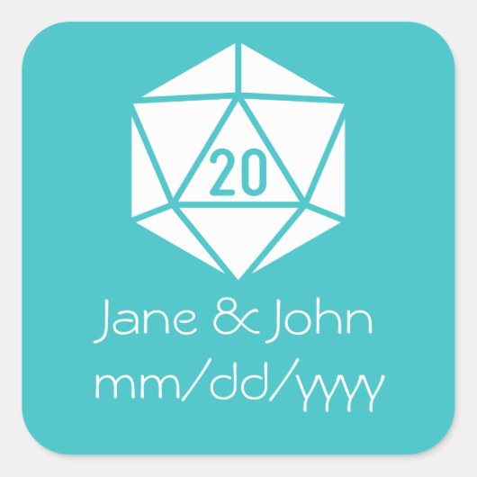 Carré Tabletop Chic en Sticker Turquoise (Devant)