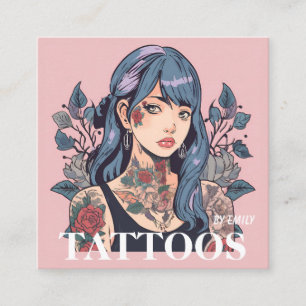 Carré Tatouages Artiste Carte de visite graphique