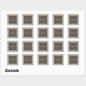 Carré Taupe Damask Sticker Modèle pour les entreprises (Feuille)
