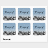 Carré Tea Party avec sticker texte (Feuille)