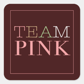 Carré Team Pink for Girl Sticker for Gender Revevela Par