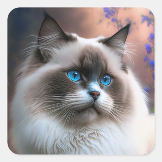Carré Teddy Sticker pour chat Ragdoll (Devant)