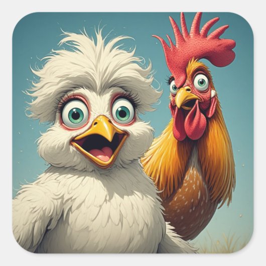 Carré "Terry & Kay Silkie Chicken" Sticker Sheet (Devant)