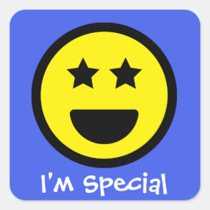 Carré Texte personnalisé I'm Special Face Emoji Sticker