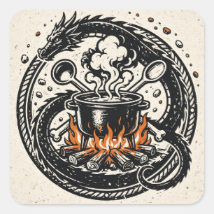 Carré The Cook and the Dragon Sticker — Pulp Emblem
