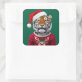 Carré Tiger Christmas Sticker (Sac)