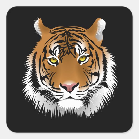 Carré Tiger Face Square Sticker  (Devant)