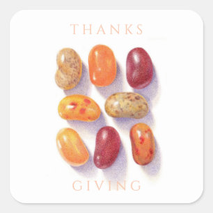 Carré TOMBER JELLY BEANS Thanksgiving Petit Sticker Carr