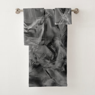 Carré tordu, gris et noir "brushstrokies"