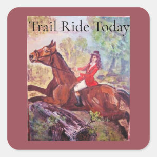 Carré trail ride today sticker pour les journaux de chev