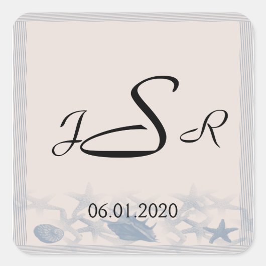 Carré Trésor par Sticker Monogramme de la mer (Devant)