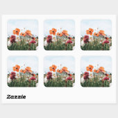 Carré Trio of Flowers Sticker (Feuille)