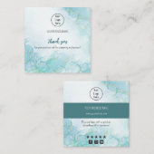 Carré Turquoise gradient brillant taux carte de visite m (Devant / Derrière)
