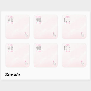 Carré Une petite note à Bébé Sticker Inside Book pour Bé