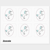 Carré Unicorne Dans Sticker Bague Violet (Feuille)