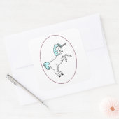 Carré Unicorne Dans Sticker Bague Violet (Enveloppe)