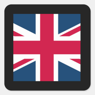 Carré Union Jack Sticker avec bordure noire