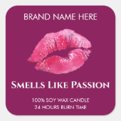 Carré Valentine Passion & Love Custom Candle Sticker (Devant)