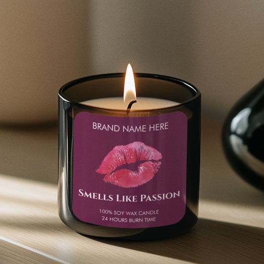 Carré Valentine Passion & Love Custom Candle Sticker