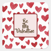 Carré Valentine’s Day Red Sticker Be My Valentine (Devant)
