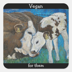 Carré Végétan Pour Eux Sticker Vache