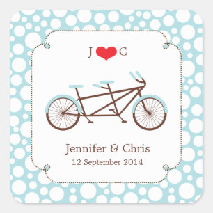 Carré Vélo tandem (points bleus) Favoriser Sticker