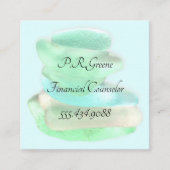Carré vert en verre marin simple Cartes de visite (Devant)