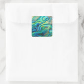 Carré Vibrant Watercolor Abalone Shell Art Sticker (Sac)