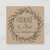 Carré Vignes de couronnes faites main | Carte de visite (Devant)