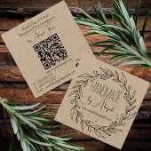 Carré Vignes de couronnes faites main | Carte de visite