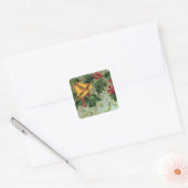 Carré Vintage Christmas Holly Berries - Sticker (Enveloppe)