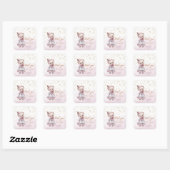 Carré Vintage Teddy Bear Thank You Square Sticker (Feuille)