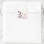 Carré Vintage Teddy Bear Thank You Square Sticker (Sac)