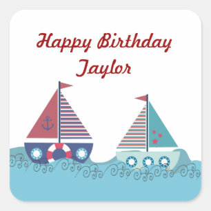 Carré Voilier Bateau à voile Sticker bleu marine