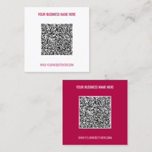 Carré Votre carte de visite avec code QR Texte personnal