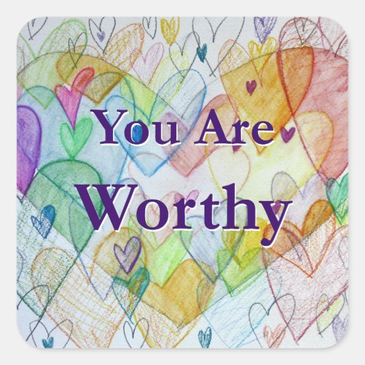 Carré Vous Êtes Des Coeurs Dignes Art Sticker Decals (Devant)