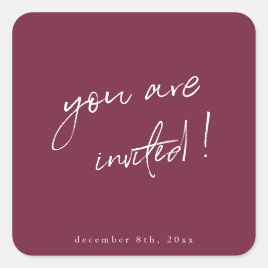 Carré Vous êtes Invité Sticker Holiday (Devant)