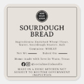 Carré Warm Grey Sourdough Ingredient Cottage Sticker (Devant)